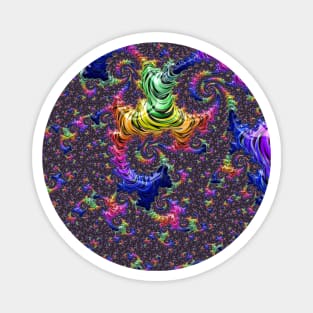 Funky Vivid Colorful Psychedelic Rainbow Fractal Magnet